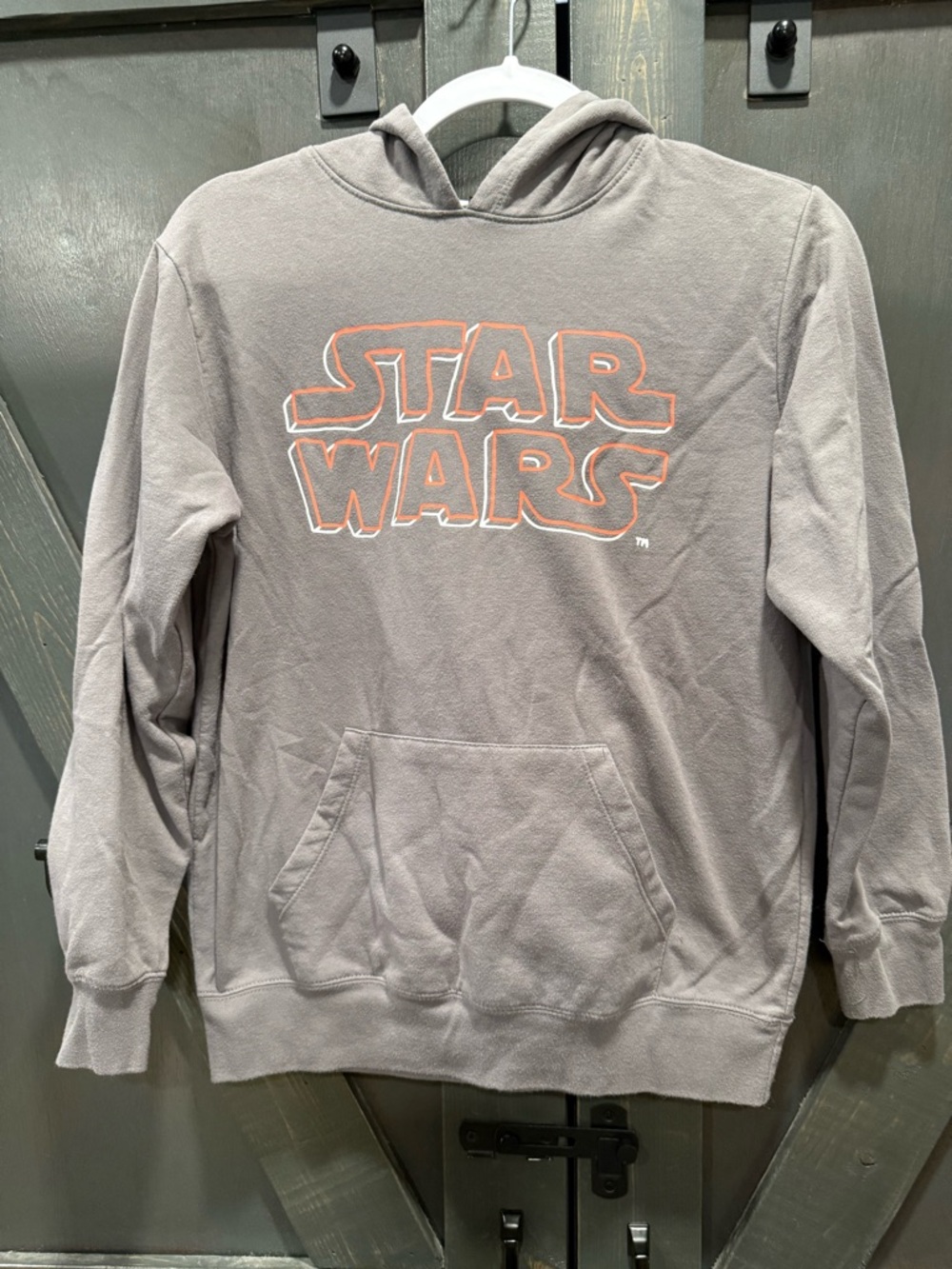 Star Wars Men's Gray Hoodie with Orange-Trim Logo